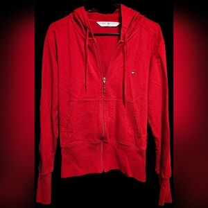 Abercrombie & Fitch Red Jacket Zip Up Hoodie Womens Size Large